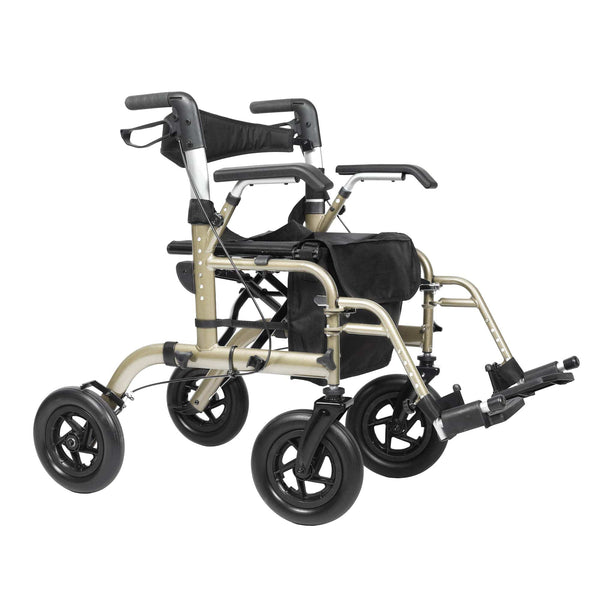 HFK-9213-5 All Terrain 2-in-1 Tall User Rollator Walker 10" Wheels
