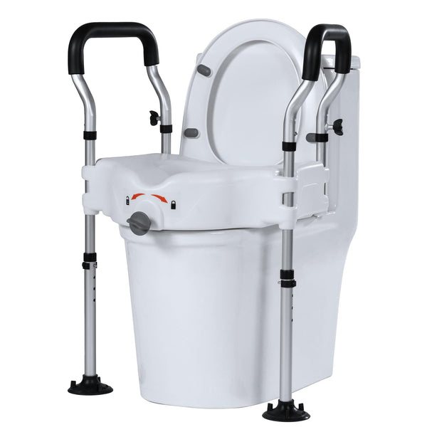 HFK-3377 Height-Adjustable Raised Toilet Seat-Assisted Stand-Up Support