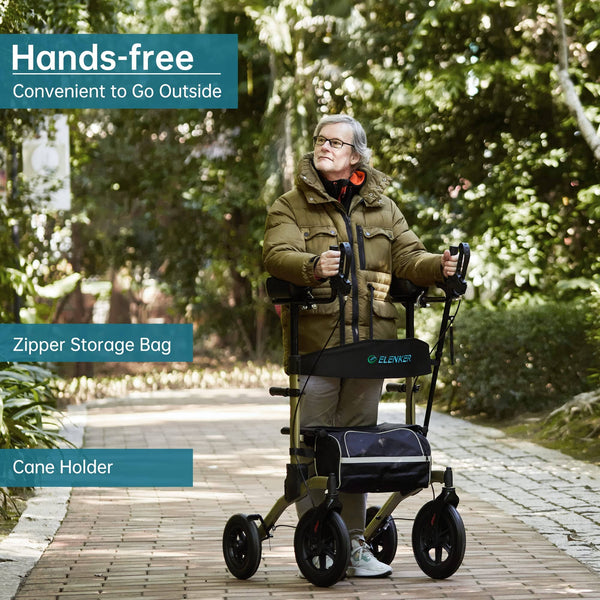 HFK-9240-2 All Terrain Dual-Brake Upright Walker 12" wheels