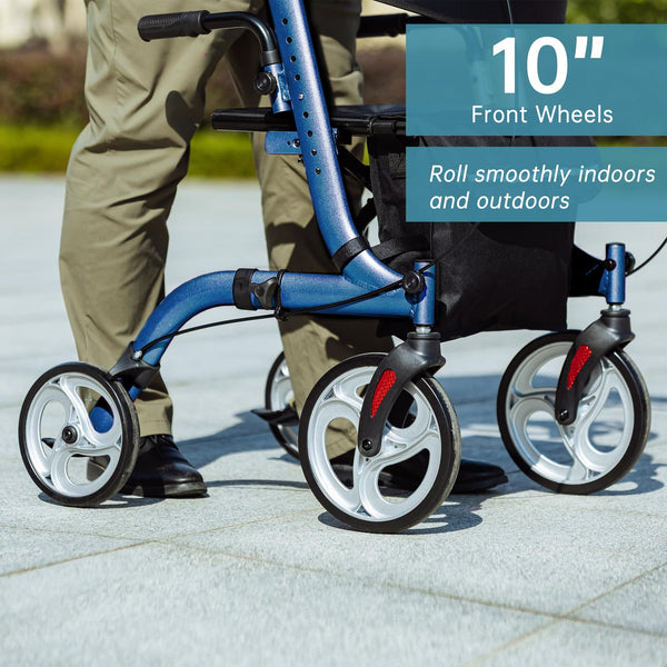 HFK-9210KDB-3 Dual-Brake Lightweight Upright Walker 10" Wheels