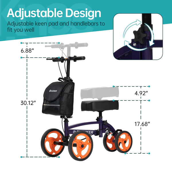 YF-9010A Steerable Foldable Knee Walker 10" Wheels with Bag