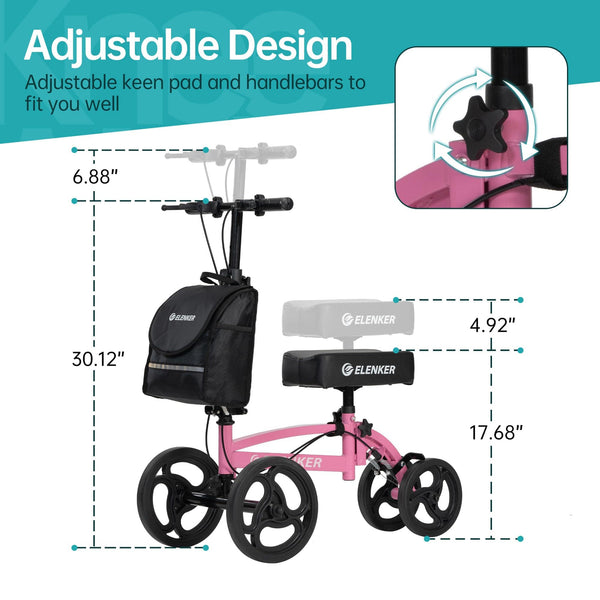 YF-9010A Steerable Foldable Knee Walker 10" Wheels with Bag