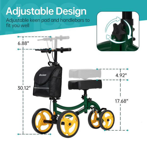 YF-9011A Deluxe Steerable Medical Knee Walker 10" Wheels
