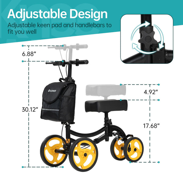 YF-9011A Deluxe Steerable Medical Knee Walker 10" Wheels