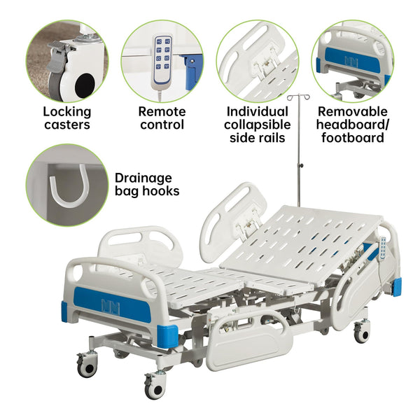 DH-7A13 5-Function Quiet Full Electric Hospital Bed With Remote Control