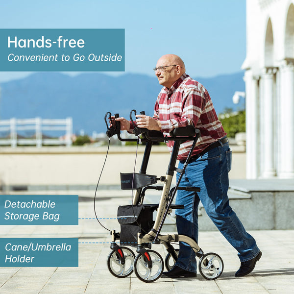 HFK-9210KDB-3 Dual-Brake Lightweight Upright Walker 10" Wheels