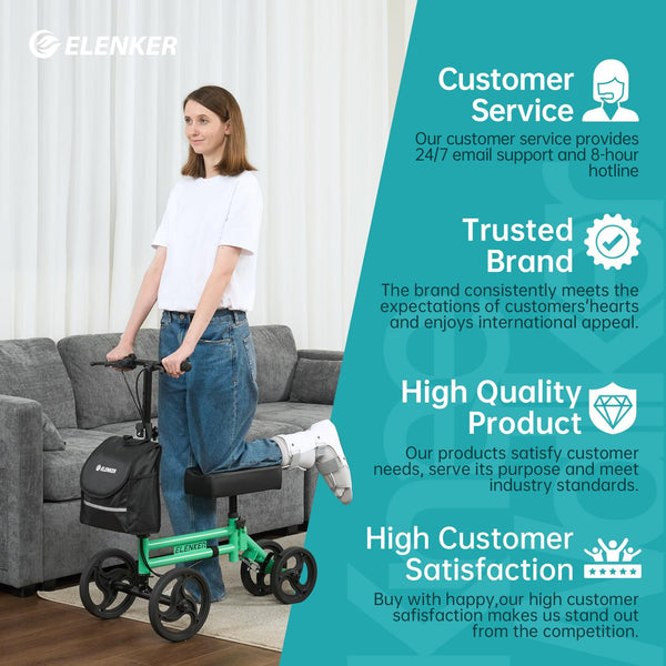 YF-9005F Knee Walker 10" Wheels with Dual Braking System