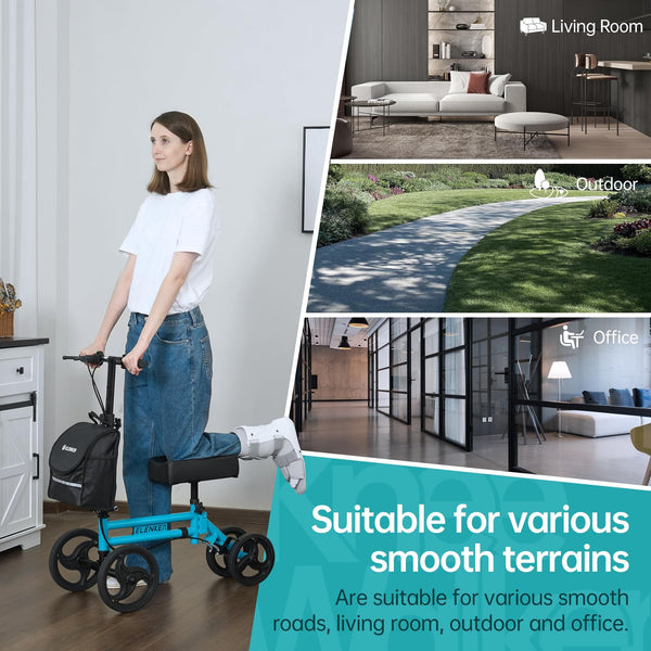 YF-9005F Knee Walker 10" Wheels with Dual Braking System