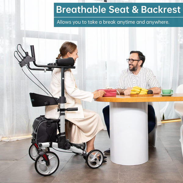 HFK-9240 Dual-Brake Upright walker 10" wheels