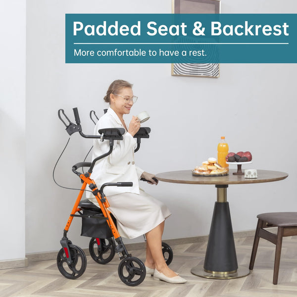 YF-9008C Dual-Brake Upright Walker 10" Wheels