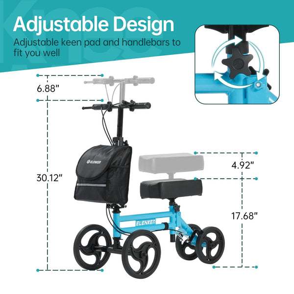 YF-9005F Knee Walker 10" Wheels with Dual Braking System