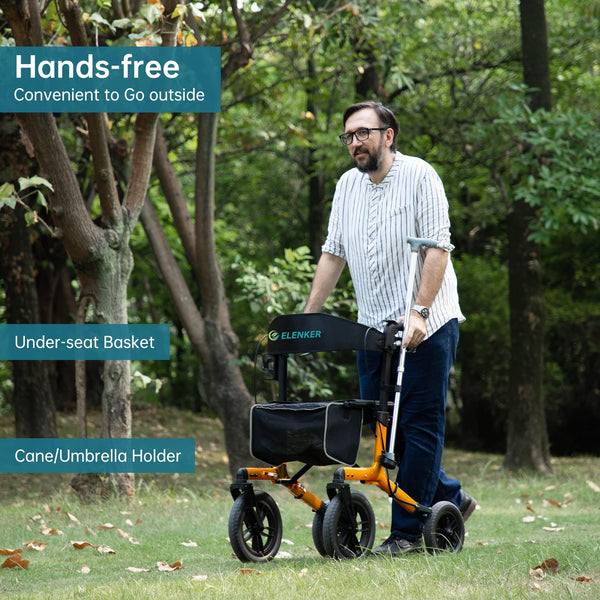 KLD-9212 All Terrain Dual-Brake Rollator Walker 12" Wheels