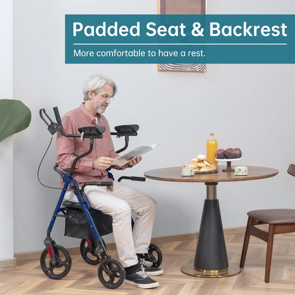 YF-9008C Dual-Brake Upright Walker 10" Wheels