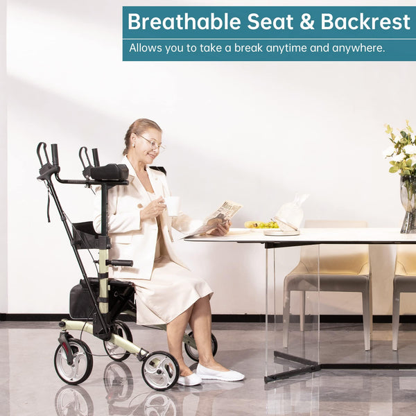 HFK-9240 Dual-Brake Upright walker 10" wheels