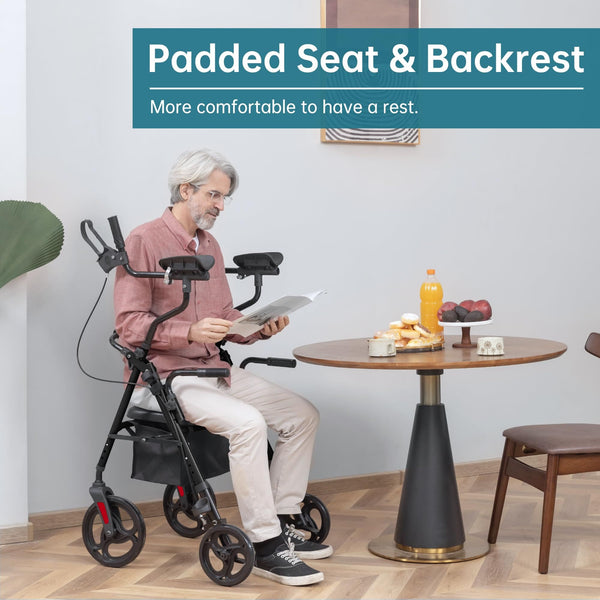 YF-9008C Dual-Brake Upright Walker 10" Wheels