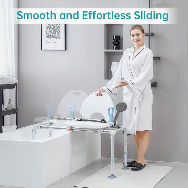 KLD-3326 Adjustable Sliding Shower Chair With Large Seat