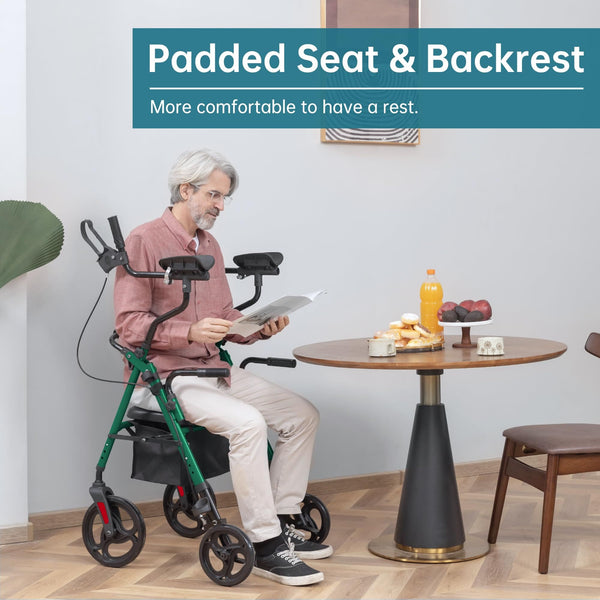 YF-9008C Dual-Brake Upright Walker 10" Wheels