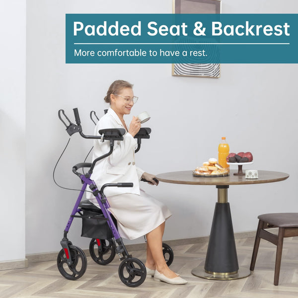 YF-9008C Dual-Brake Upright Walker 10" Wheels