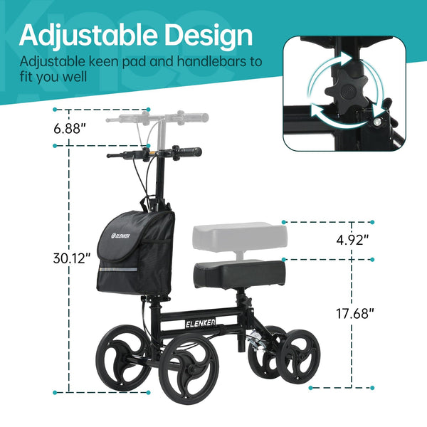 YF-9005F Knee Walker 10" Wheels with Dual Braking System