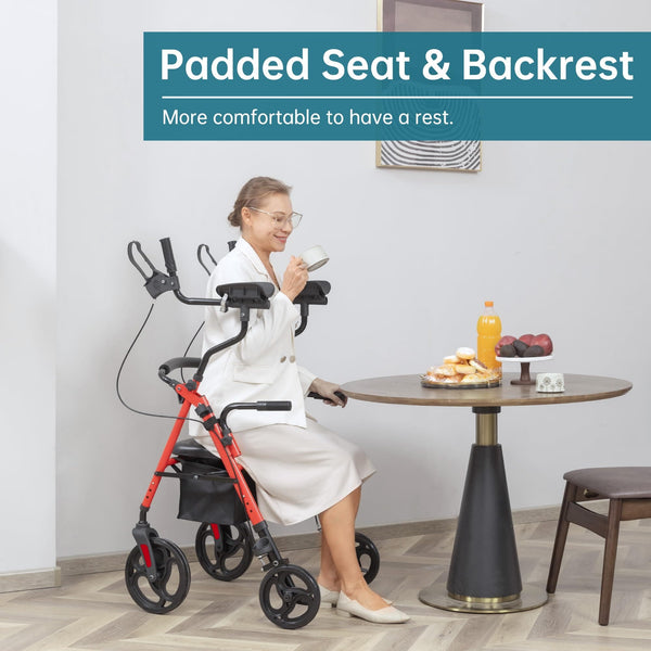 YF-9008C Dual-Brake Upright Walker 10" Wheels