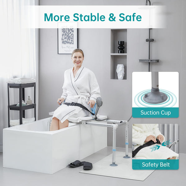 KLD-3326 Adjustable Sliding Shower Chair With Large Seat