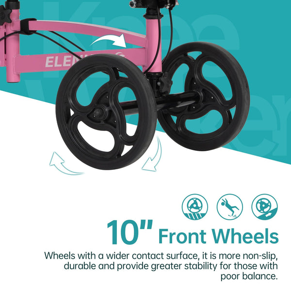 YF-9010A Steerable Foldable Knee Walker 10" Wheels with Bag