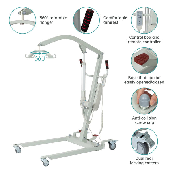BHH-YWJ-DO2A 360° Swivel Easy-Operate Electric Patient Lift