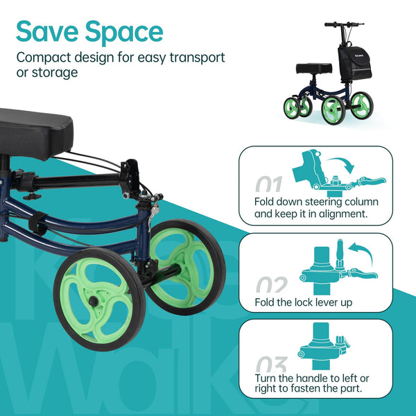 YF-9011A Deluxe Steerable Medical Knee Walker 10" Wheels