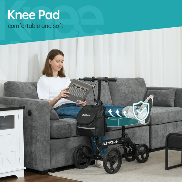 YF-9002D Steerable Deluxe Medical Knee Walker 10" Wheels