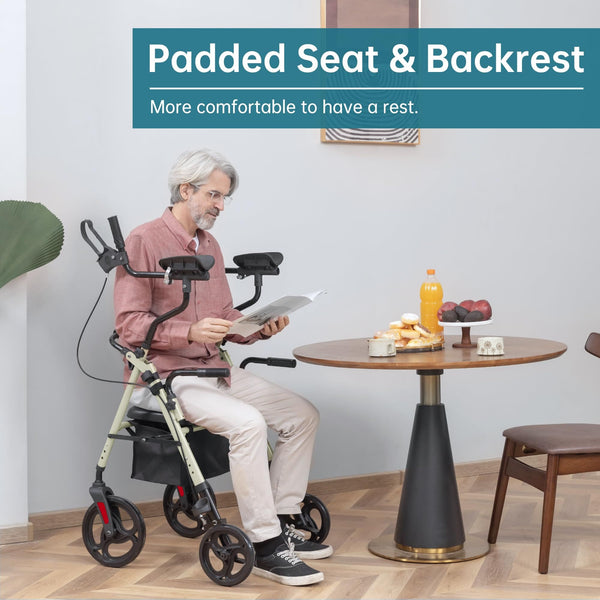 YF-9008C Dual-Brake Upright Walker 10" Wheels