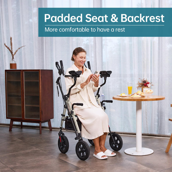 YF-9008E All-Terrain Dual-Brake Upright Walker 10" Wheels