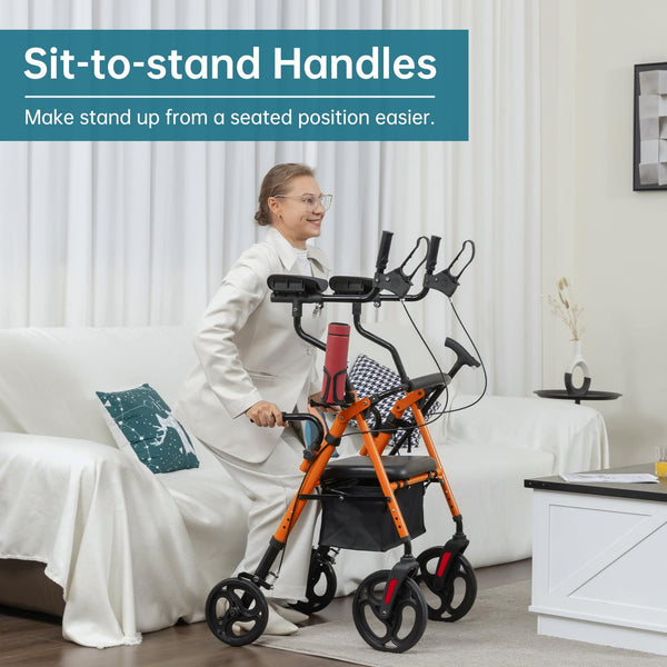 YF-9008C Dual-Brake Upright Walker 10" Wheels