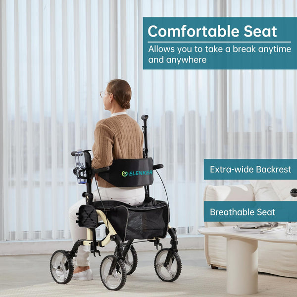 KLD-9224 2-in-1 Rollator Walker 10" Wheels