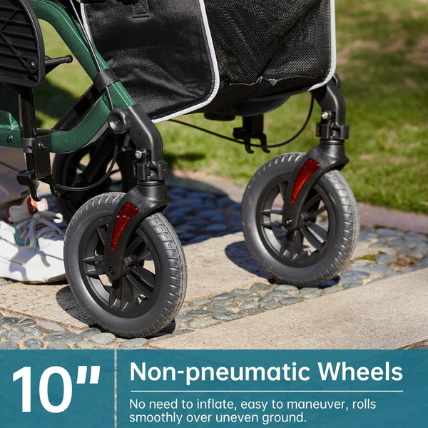KLD-9224-2 All Terrain 2-in-1 Rollator Walker 10" Wheels