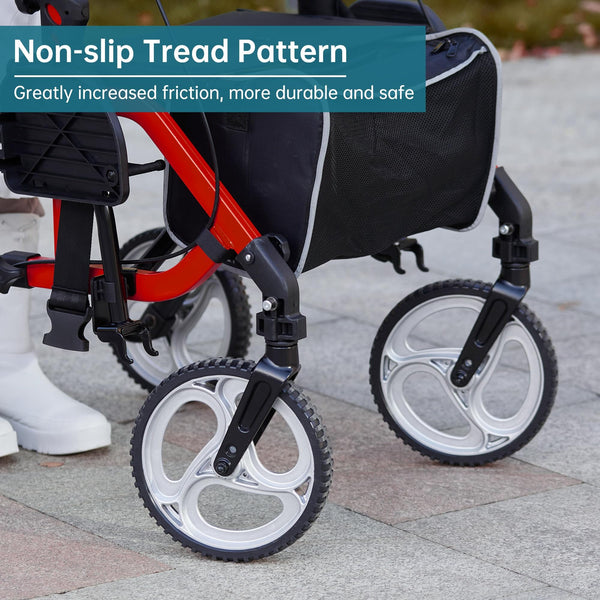 KLD-9224 2-in-1 Rollator Walker 10" Wheels