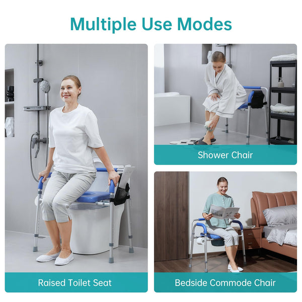 HFK-3375KD-2 Heavy-Duty Raised Toilet Seat-Non-slip Rubber Tips