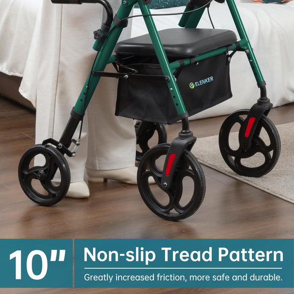 YF-9008C Dual-Brake Upright Walker 10" Wheels