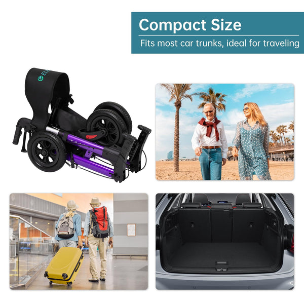 HFK-9202E All Terrain Dual-Brake Compact Foldable Rollator Walker 10" Wheels