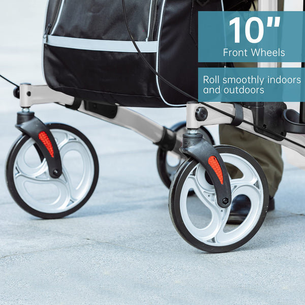 HFK-9240 Dual-Brake Upright walker 10" wheels