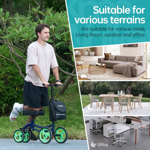 YF-9011A Deluxe Steerable Medical Knee Walker 10" Wheels