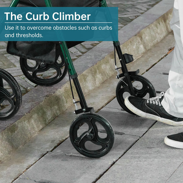 YF-9007B Dual-Brake Ergonomic Handgrip Rollator Walker 10" Wheels