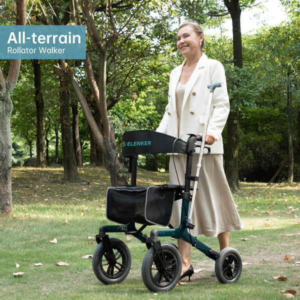 KLD-9212 All Terrain Dual-Brake Rollator Walker 12" Wheels