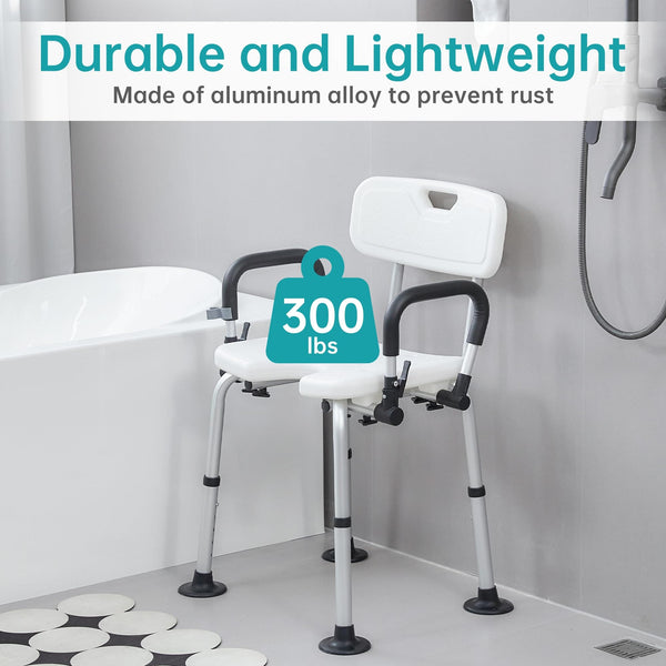 FST-5219-FW Ergonomic Seat Non-Slip Shower Seat Chair