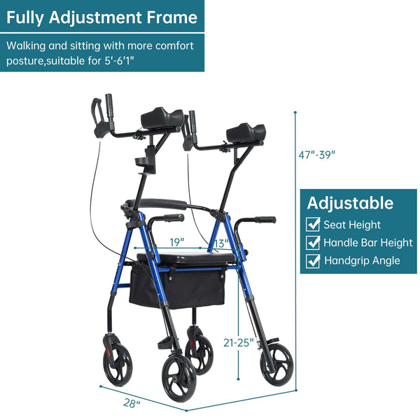 MT-8151 Dual-Brake Upright Walker 8" Wheels Refurbished