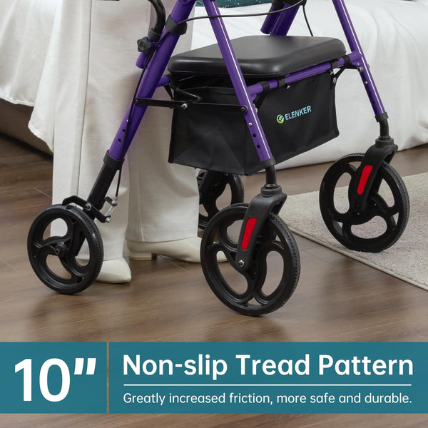 YF-9008C Dual-Brake Upright Walker 10" Wheels