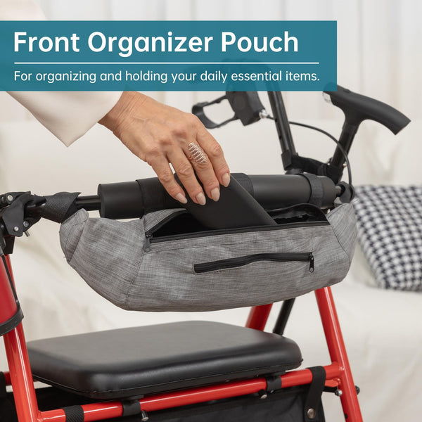 YF-9007C Dual-Brake Rollator Walker 10" Wheels