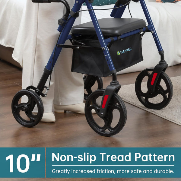 YF-9008C Dual-Brake Upright Walker 10" Wheels