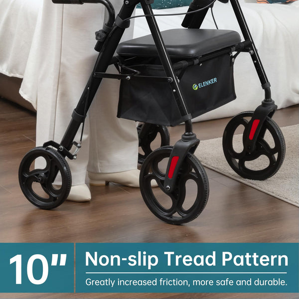 YF-9008C Dual-Brake Upright Walker 10" Wheels