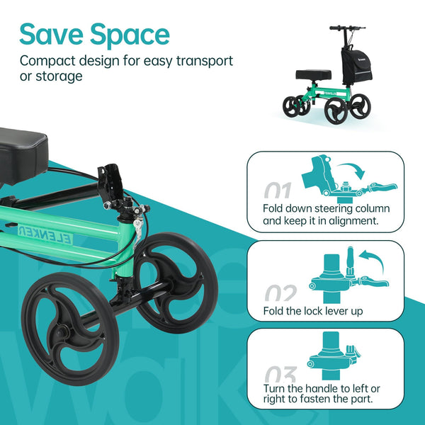 YF-9005F Knee Walker 10" Wheels with Dual Braking System