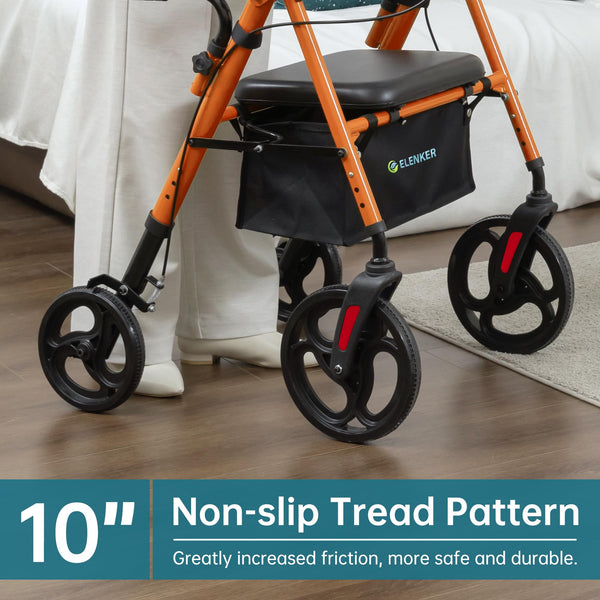 YF-9008C Dual-Brake Upright Walker 10" Wheels